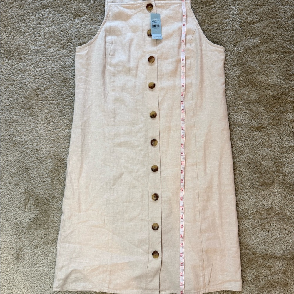 NWT LOFT Cream Cottage Sleeveless Buttoned dress: boho free spirited art teacher